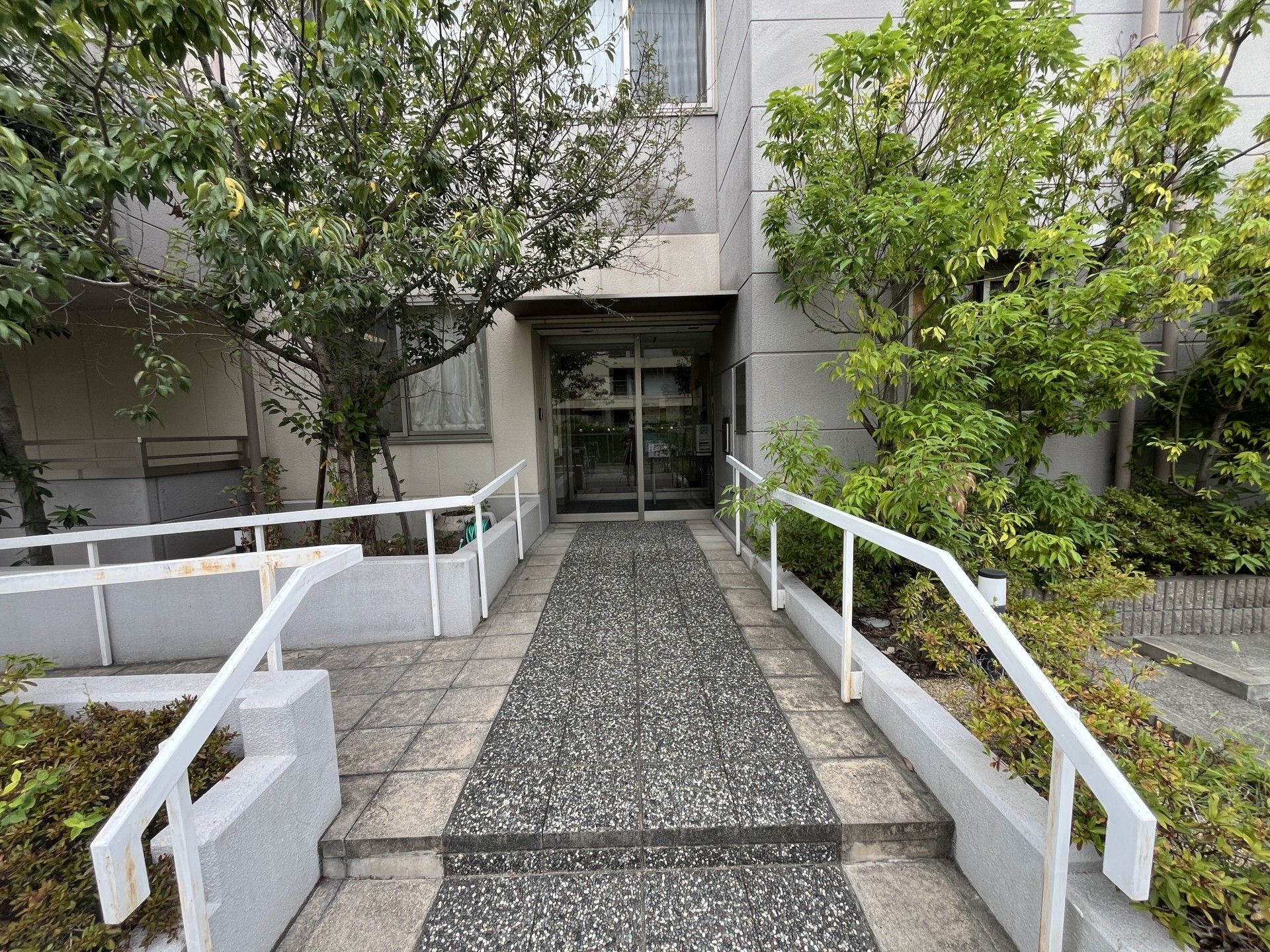 緑に囲まれた入口