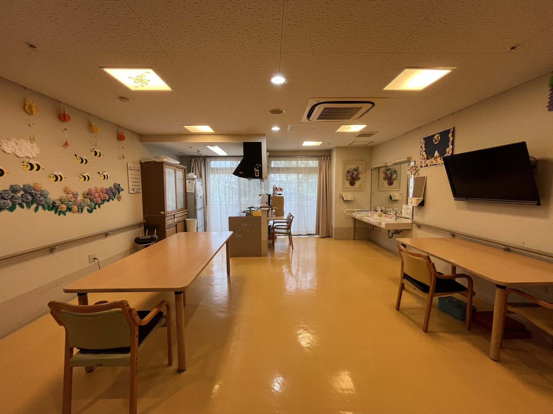 明るい共有スペース