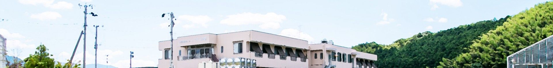 自然に囲まれた建物