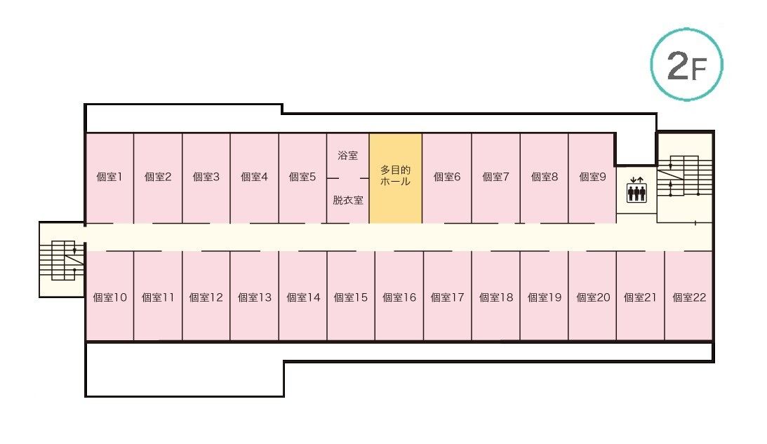コンフォート門真の2Fのフロアマップ