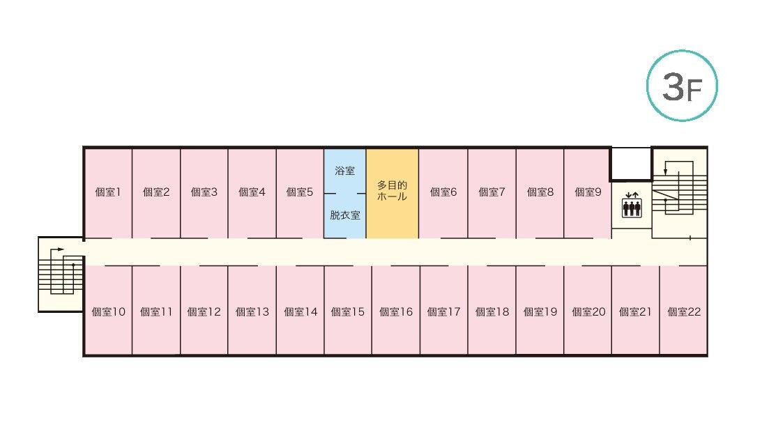 コンフォート門真の3Fのフロアマップ