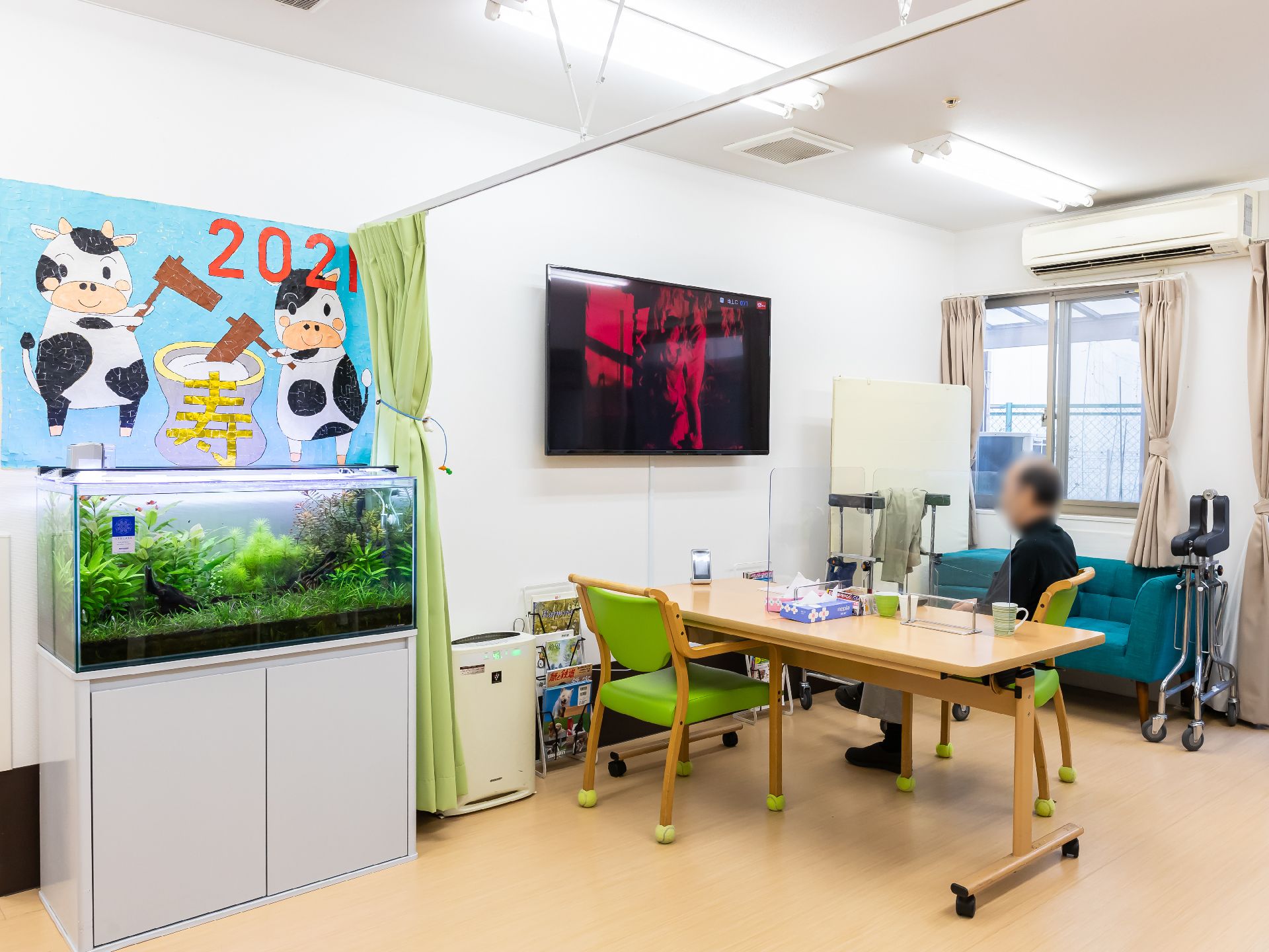 レクリエーションや機能訓練、イベントなどで使用される共有スペース