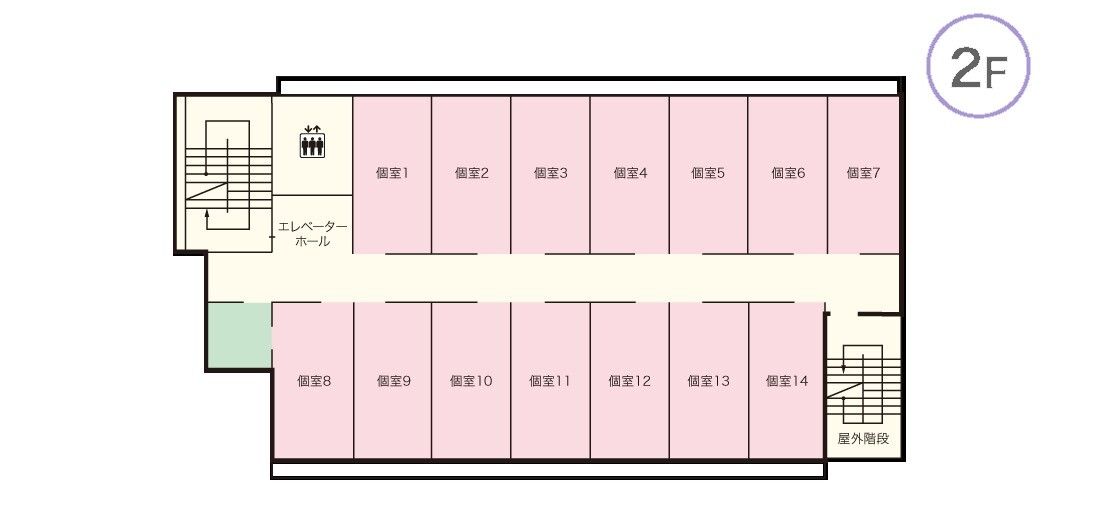 コンフォート大東の2Fのフロアマップ