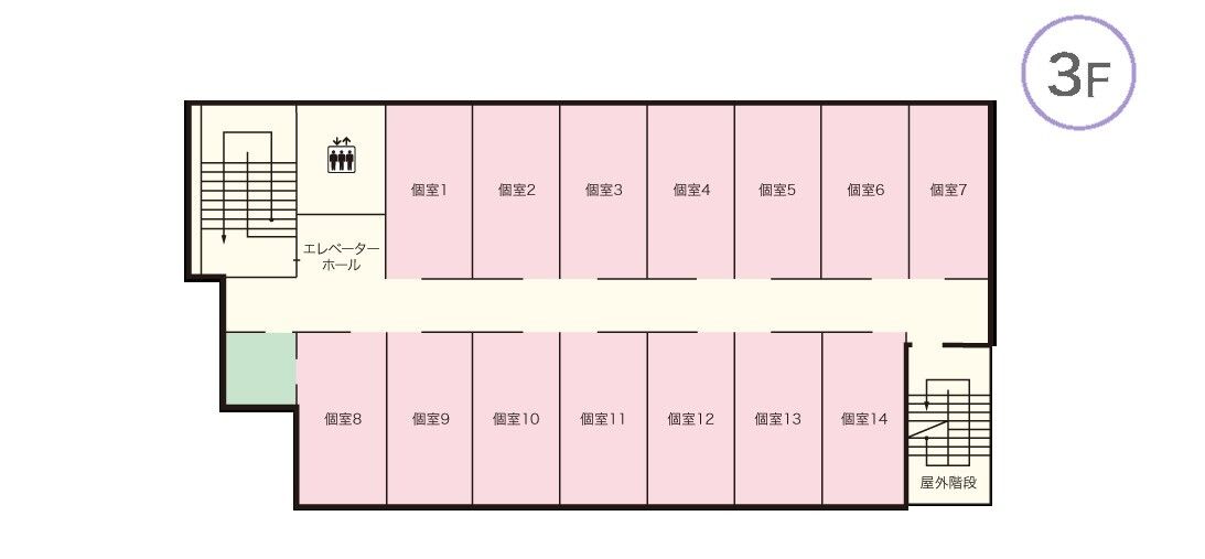 コンフォート大東の3Fのフロアマップ