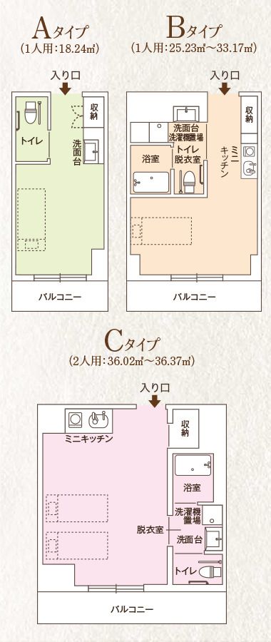 ココファン湘南平塚弐番館の居室の間取り図