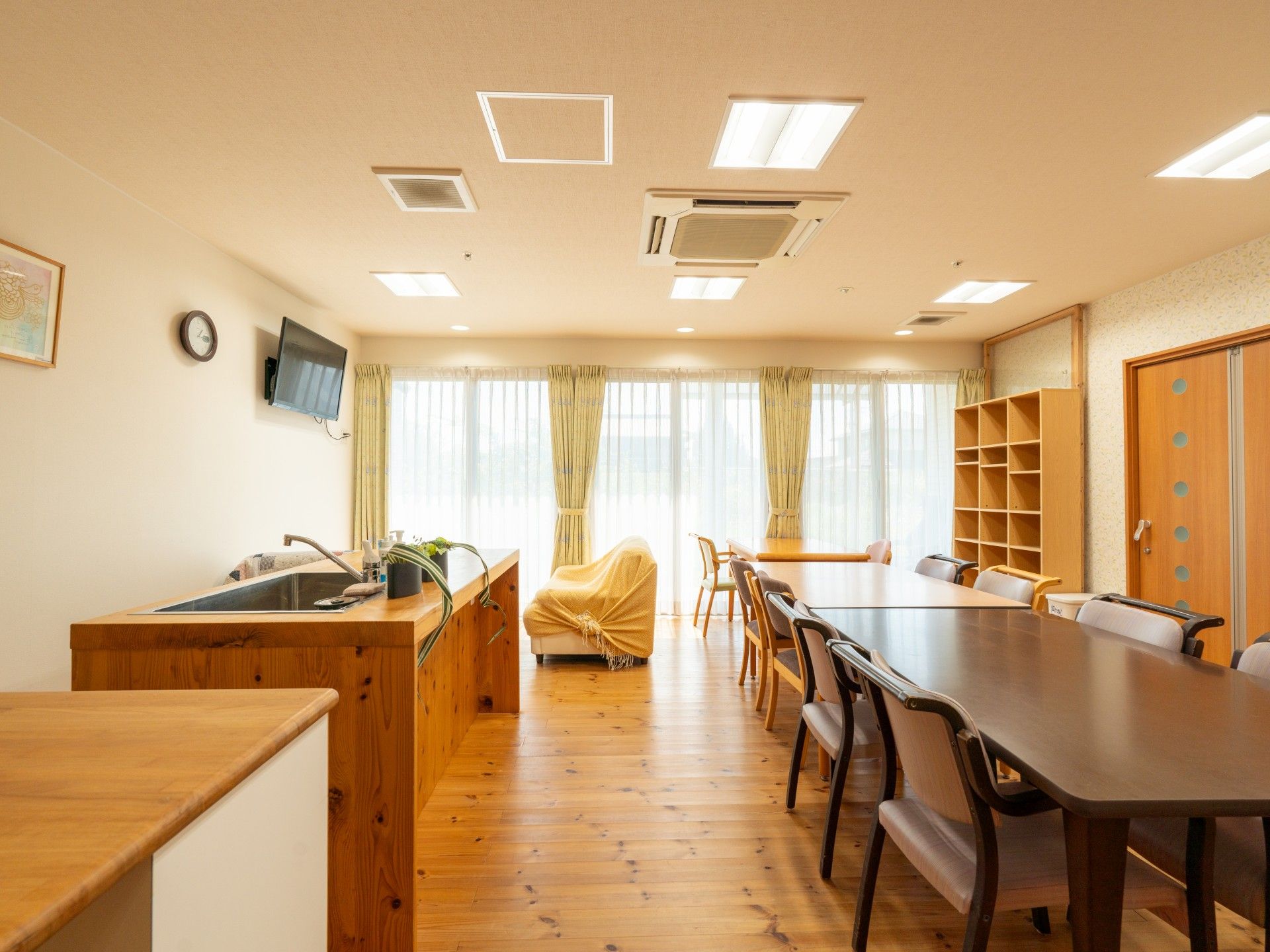 明るい共有スペース