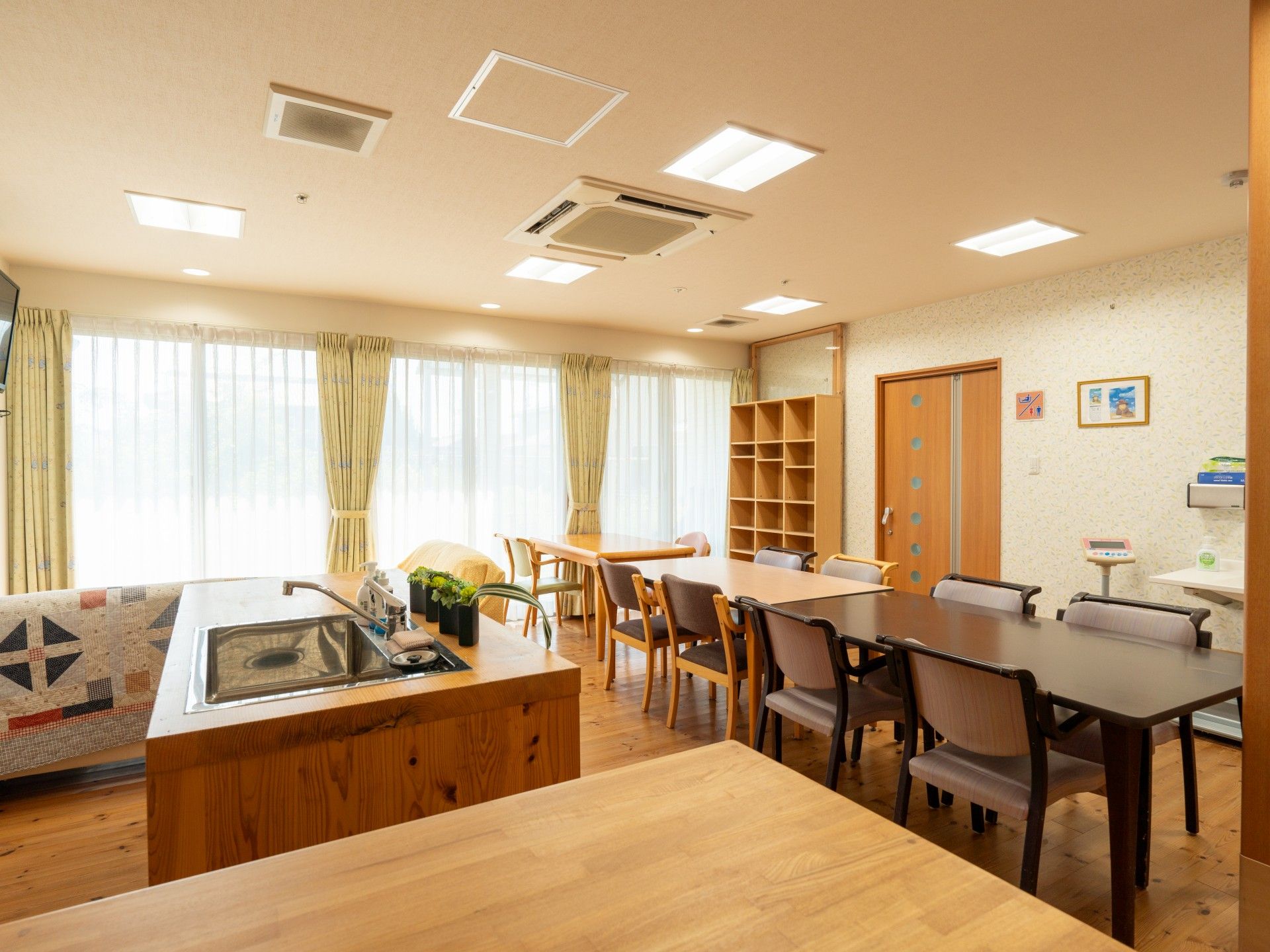 明るい共有スペース