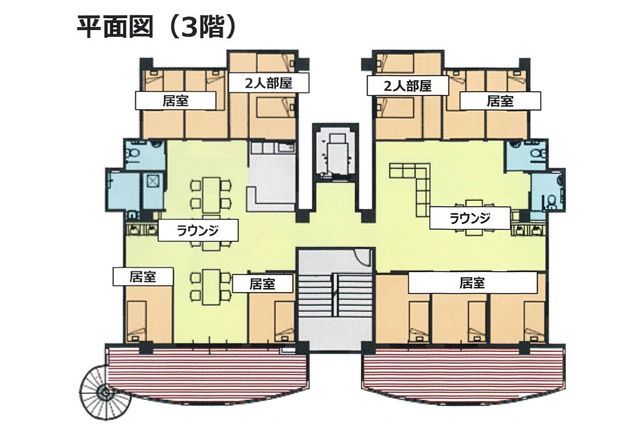 住宅型有料老人ホーム シルバーホームりんごの3階のフロアマップ