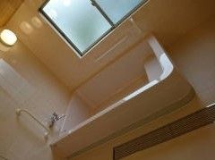 腰かけられるスペースが浴槽の内側に設けられている。肩まで十分に浸かれるが、このスペースを利用した半身浴も行える。