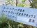 当施設の敷地内の入り口付近に設置してある看板である。シルバーの板に黒字で書いてある。これは緑の植物の中に設置している。