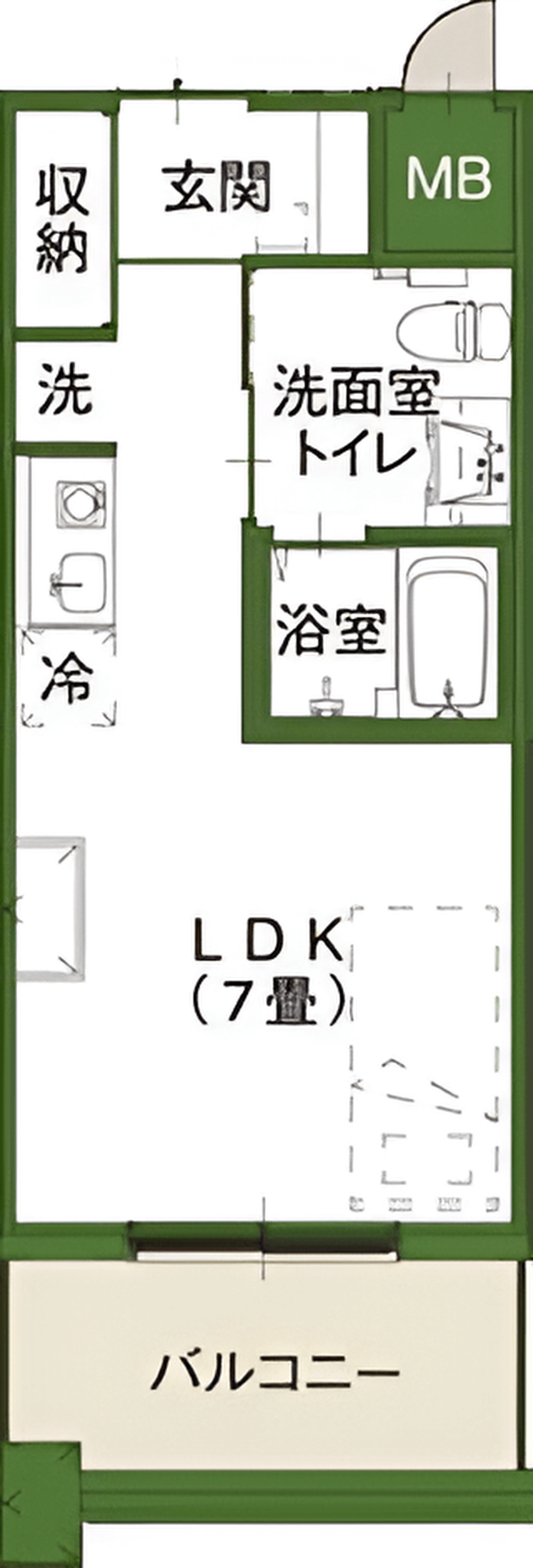 サービス付き高齢者向け住宅 コムニの里みどりヶ丘のＢTypeの間取り図