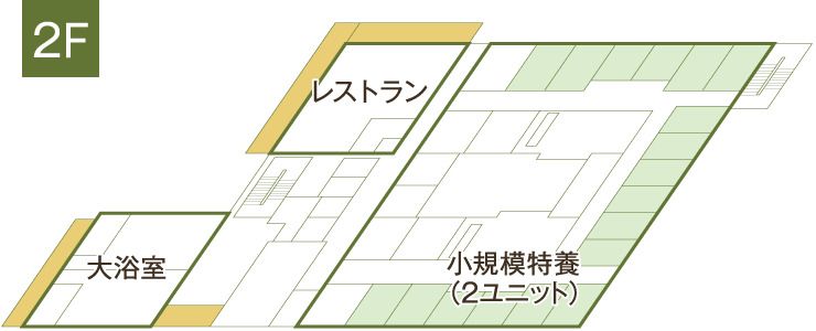 サービス付き高齢者向け住宅 コムニの里みどりヶ丘の2Fのフロアマップ