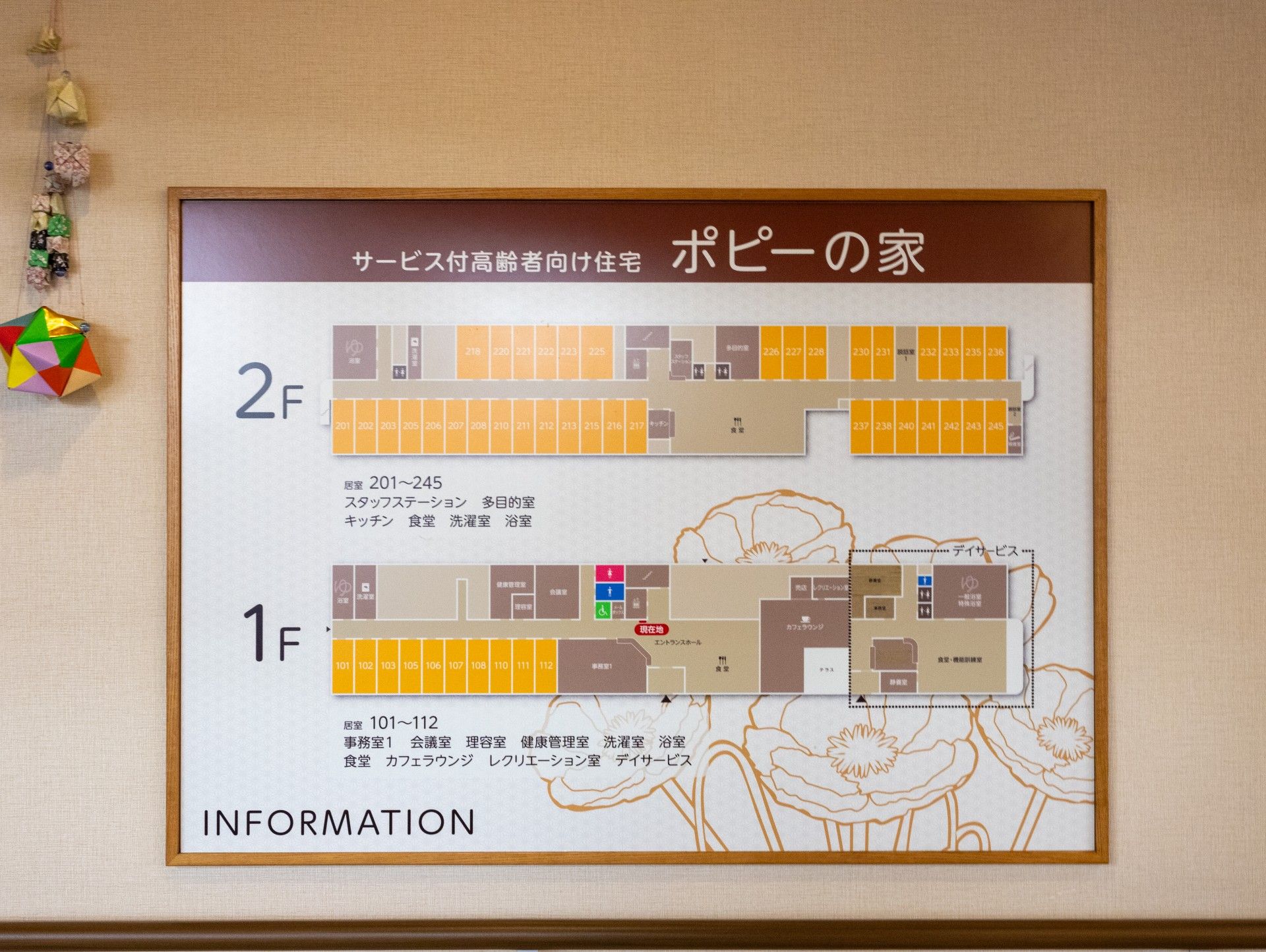 施設案内図の掲示板