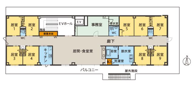 ツクイ 大田多摩川 グループホームのフロアマップ1のフロアマップ
