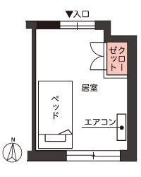 ツクイ 大田多摩川 グループホームの居室1の間取り図