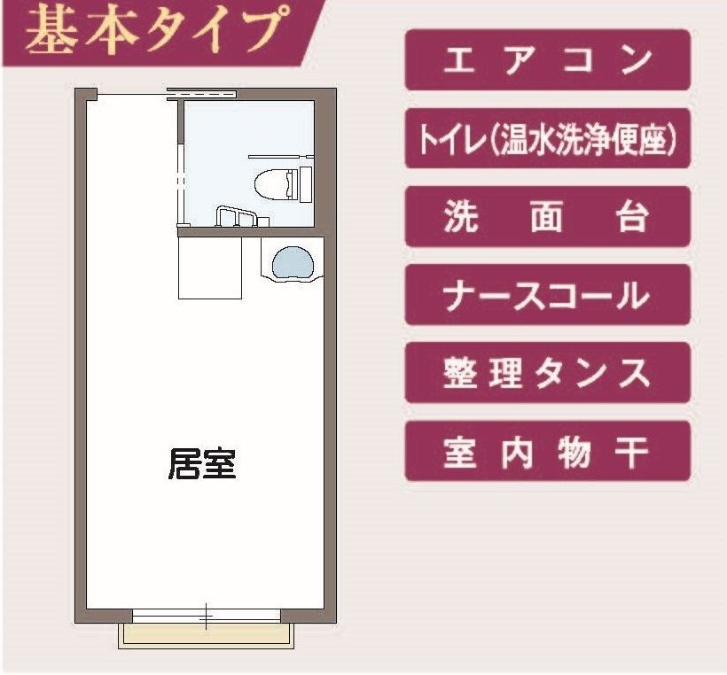 サービス付き高齢者向け住宅 グレイス明治橋の基本タイプの間取り図