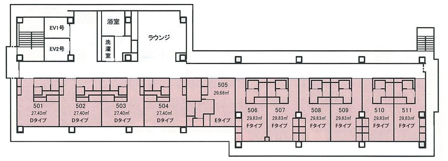 芦屋アラベラの家 外部サービス利用型の5Fのフロアマップ