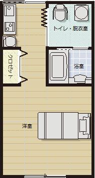 シニアホームことぶきの全室個室の間取り図
