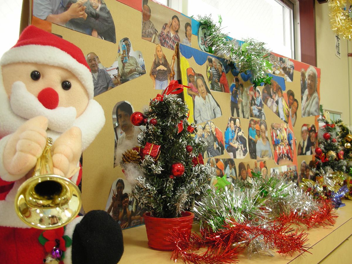 クリスマス飾りの共有スペース