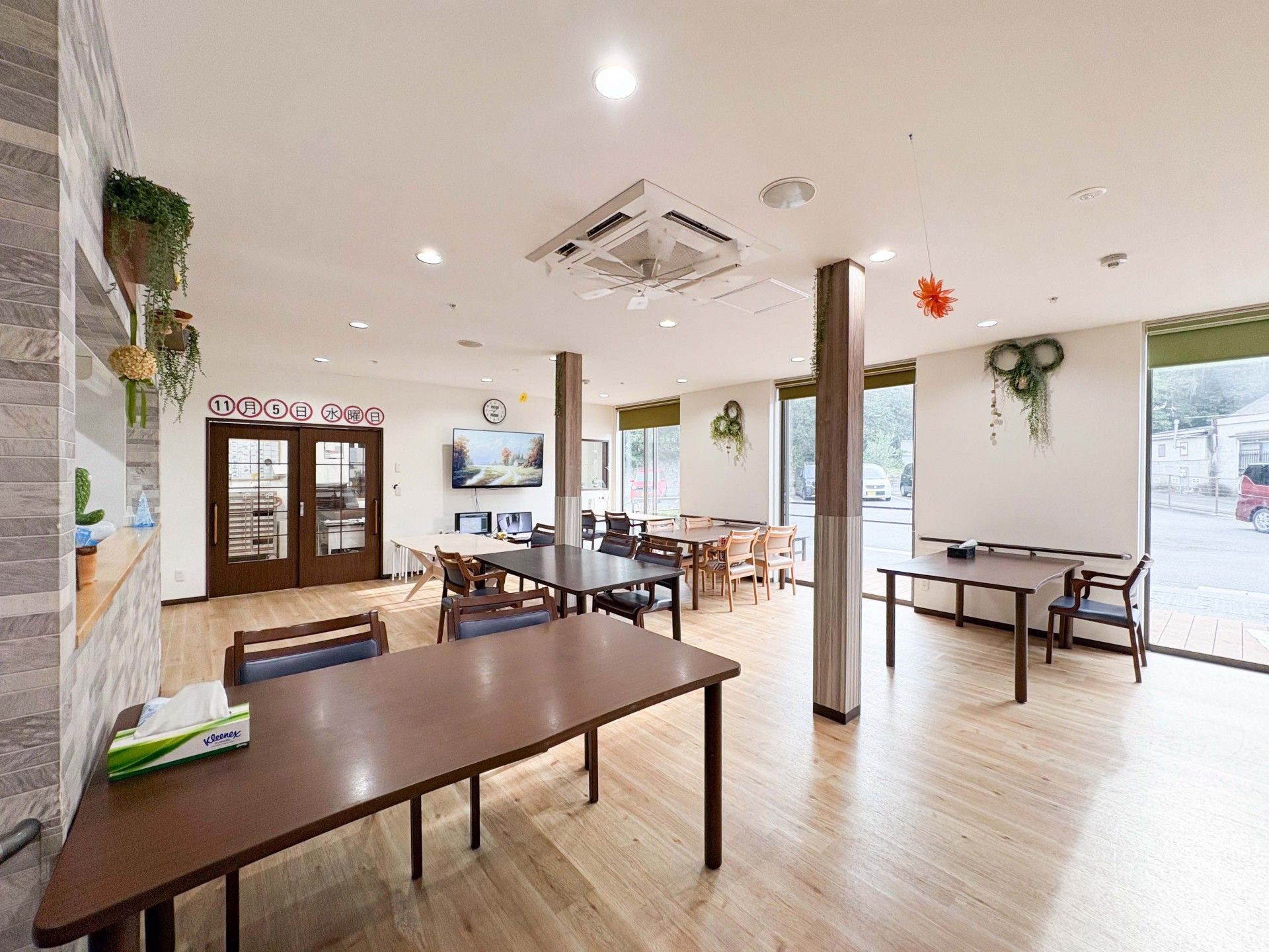 明るい共有スペース