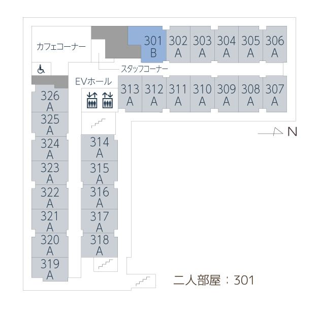 ツクイ・サンシャイン西馬込の3Ｆのフロアマップ