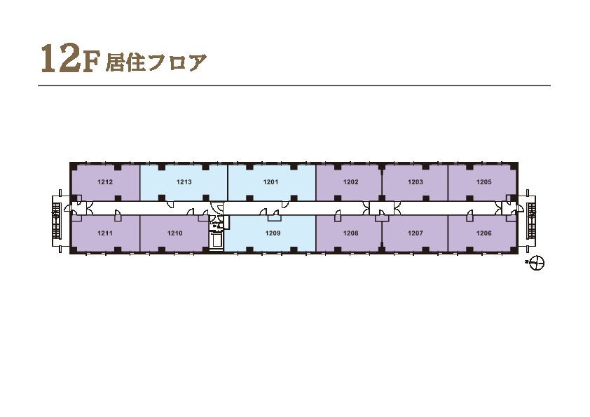 サービス付き高齢者向け住宅 ウィステリア南1条の12Ｆのフロアマップ