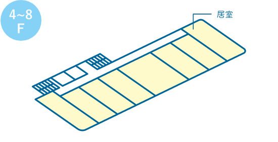ペット共生型有料老人ホーム ペピイ・ハッピープレイス TAMATSUKURIの4～8Ｆの間取り図