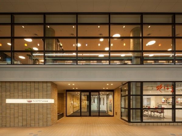 建物の中で話している看護師と医師、患者。明るい日差しが差し込んでいる様子