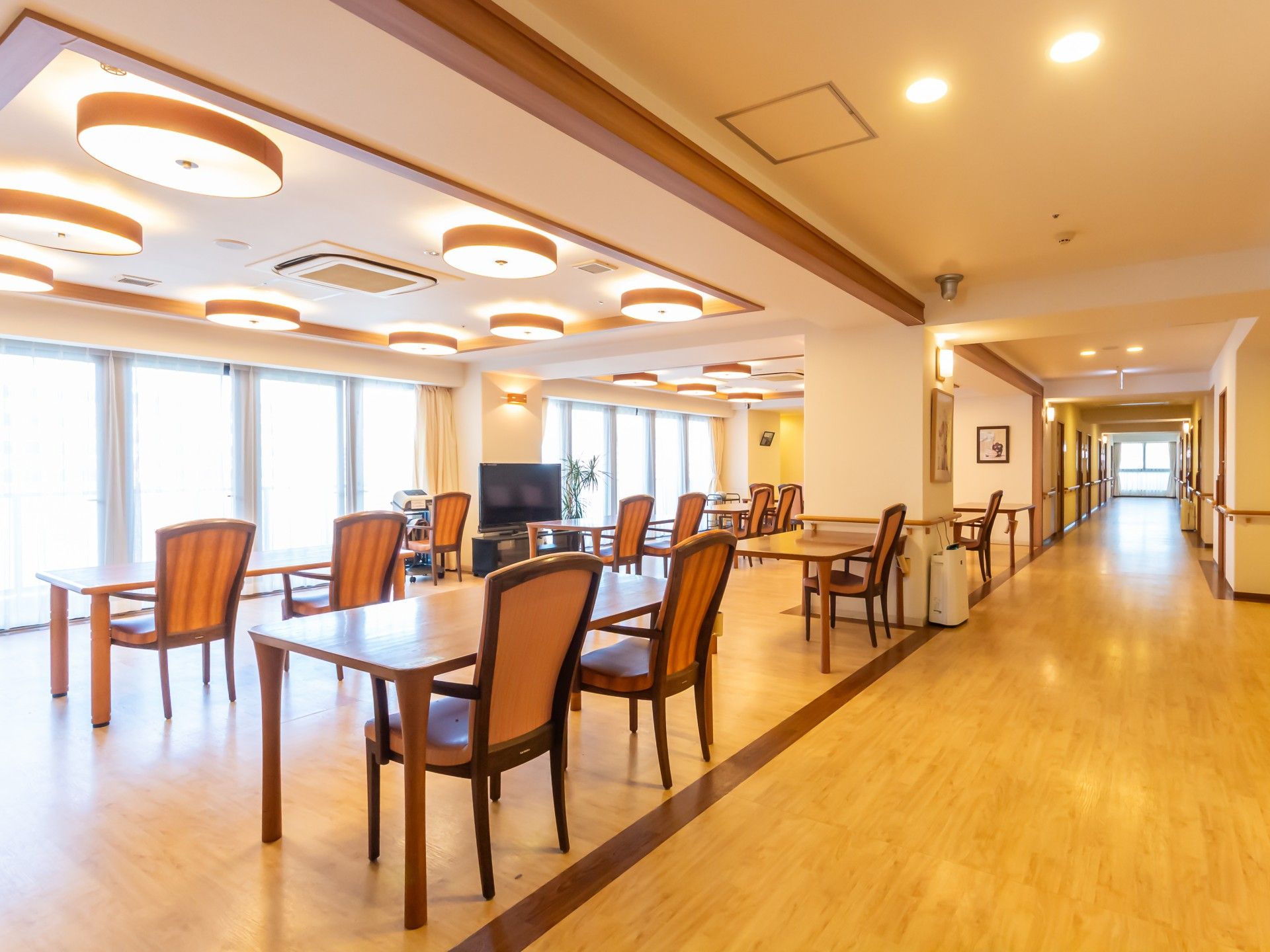 明るい共有スペース