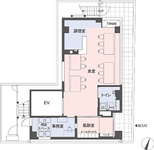 ケアハウス 神田紺屋町の1Ｆのフロアマップ