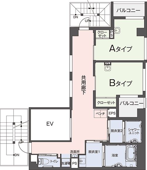 ケアハウス 神田紺屋町の2Fのフロアマップ