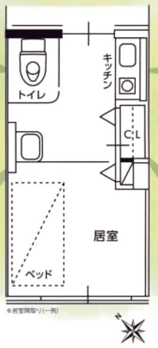 住宅型有料老人ホーム 誉の全室個室の間取り図