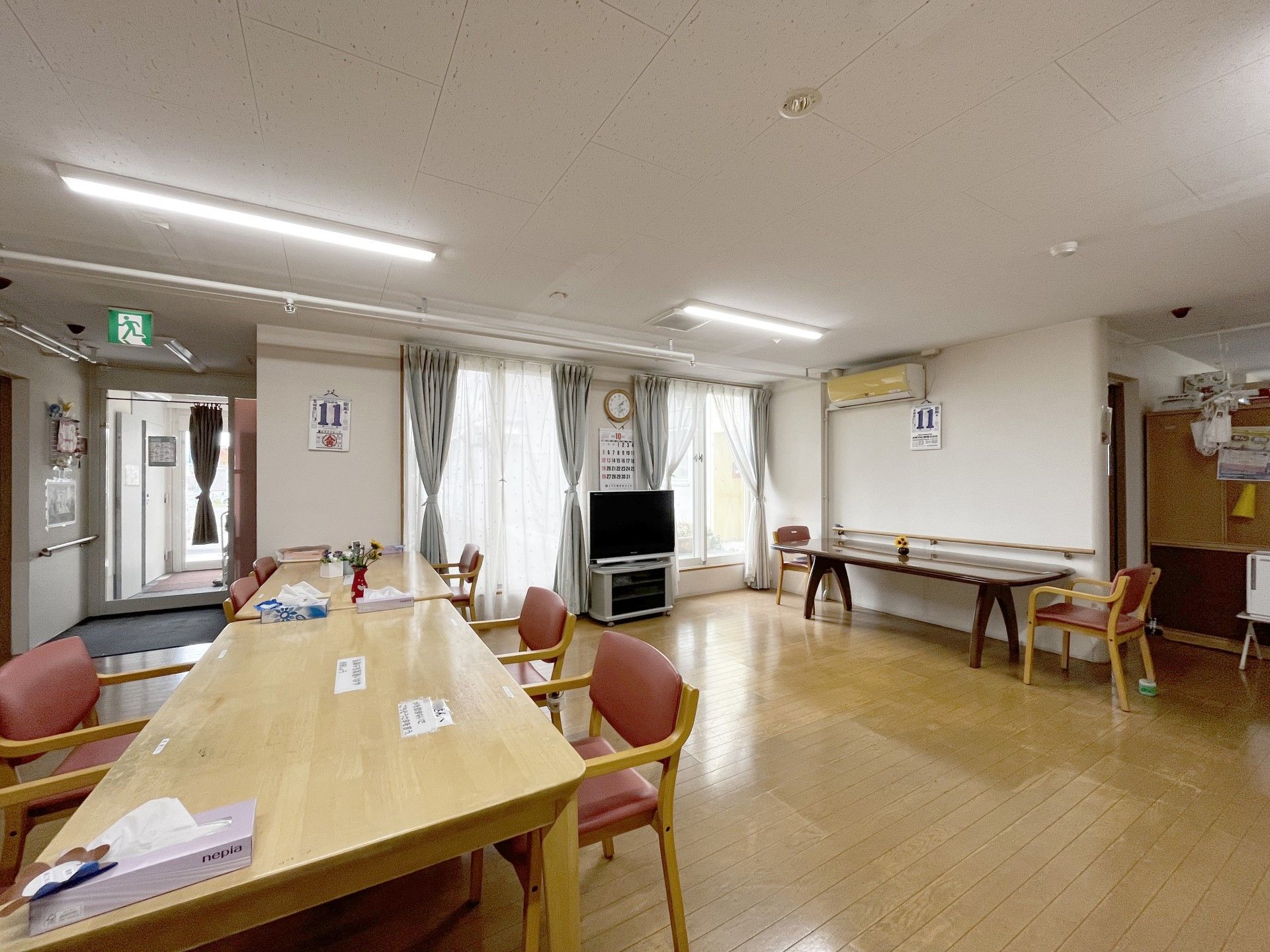 明るい共有スペース