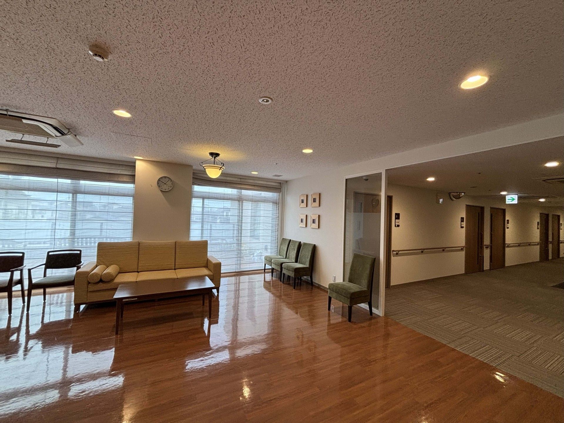 明るい共有スペース