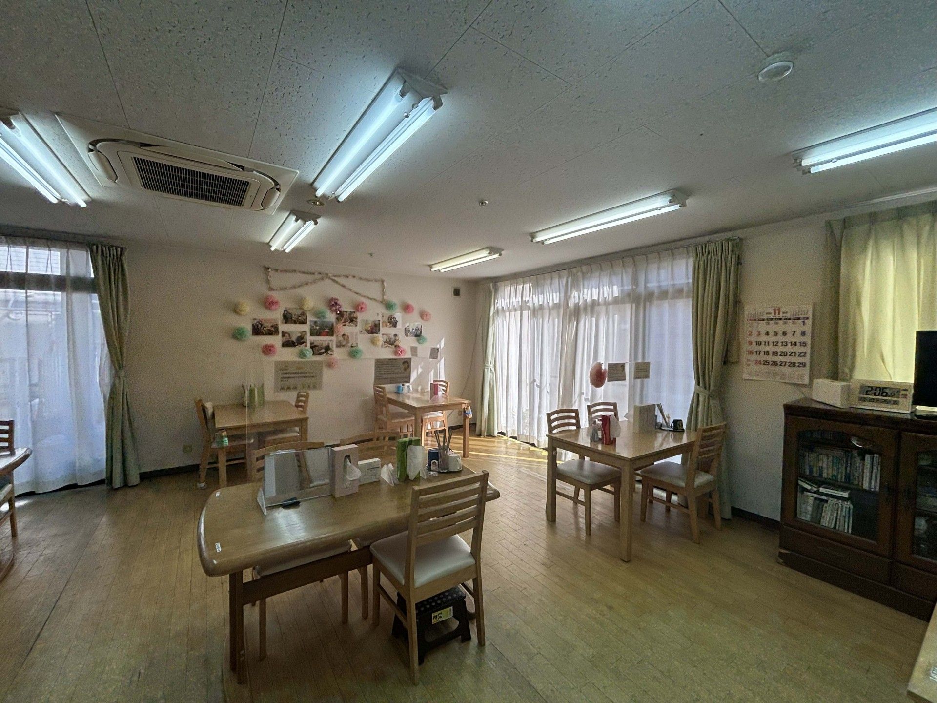 明るい共有スペース