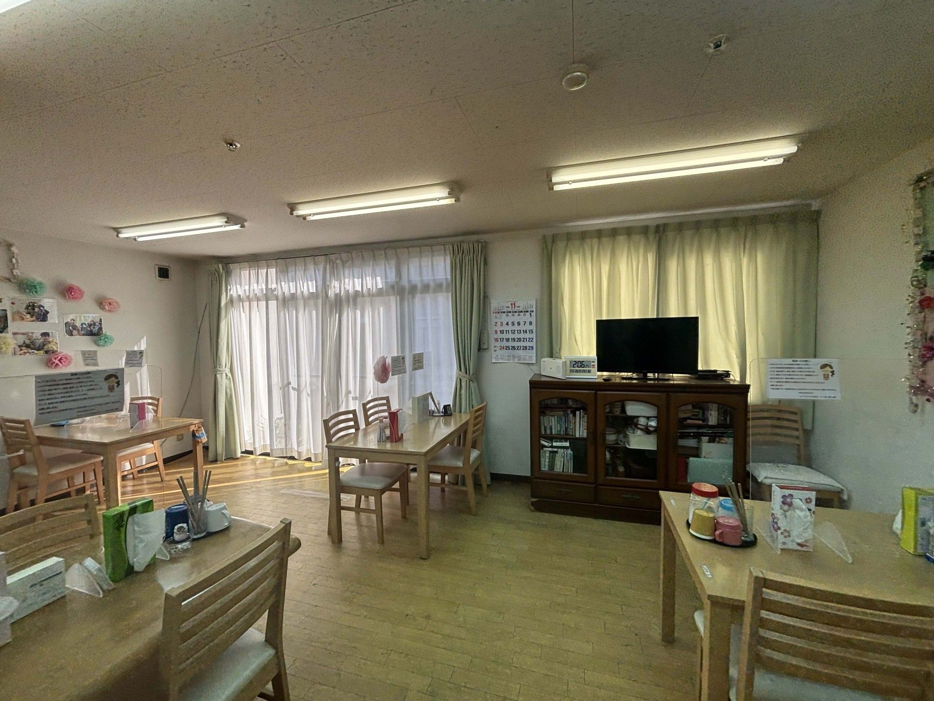 明るい共有スペース