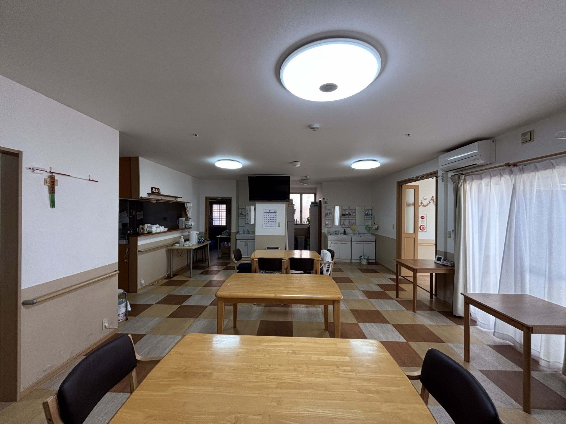 明るい共有スペース