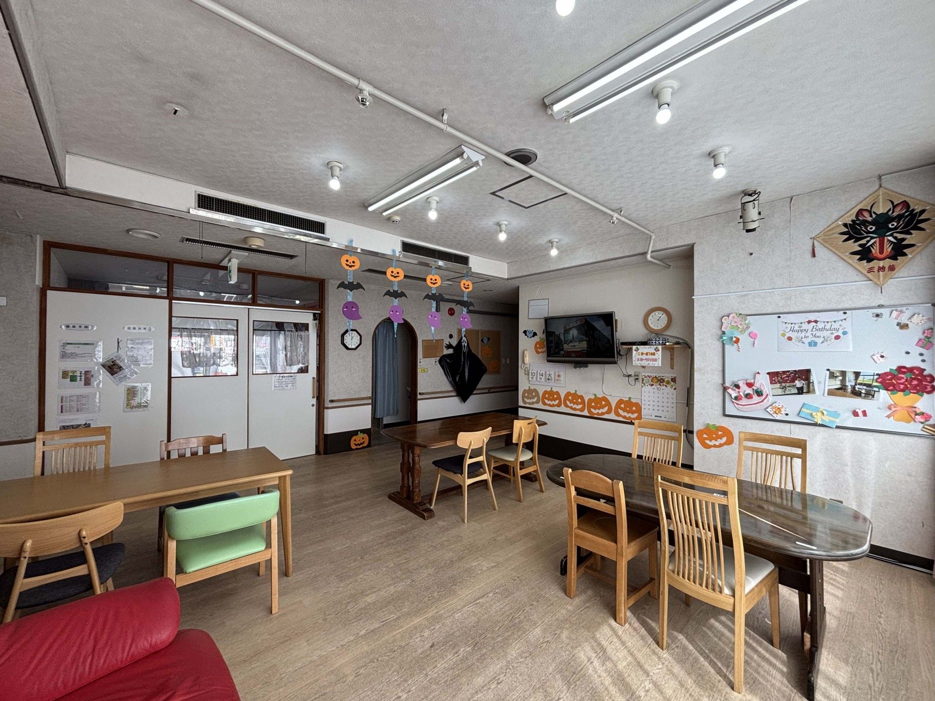 飾り付けが楽しい共有スペース