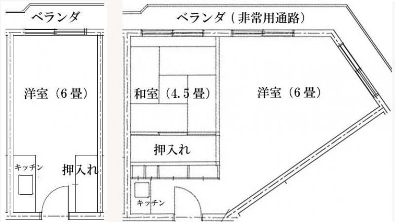 軽費老人ホームA型 星置ハイツの居室のフロアマップ