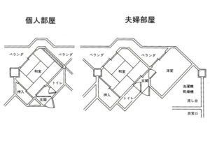 花の人の家の間取りのフロアマップ