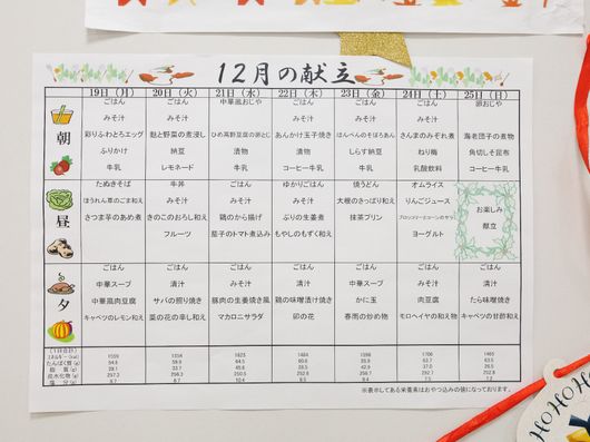 献立表
