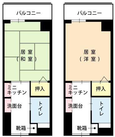 ケアハウス 雅の苑の一人部屋の間取り図