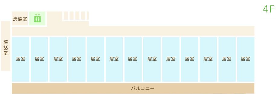 ウエルガーデンコスモスの4Fのフロアマップ