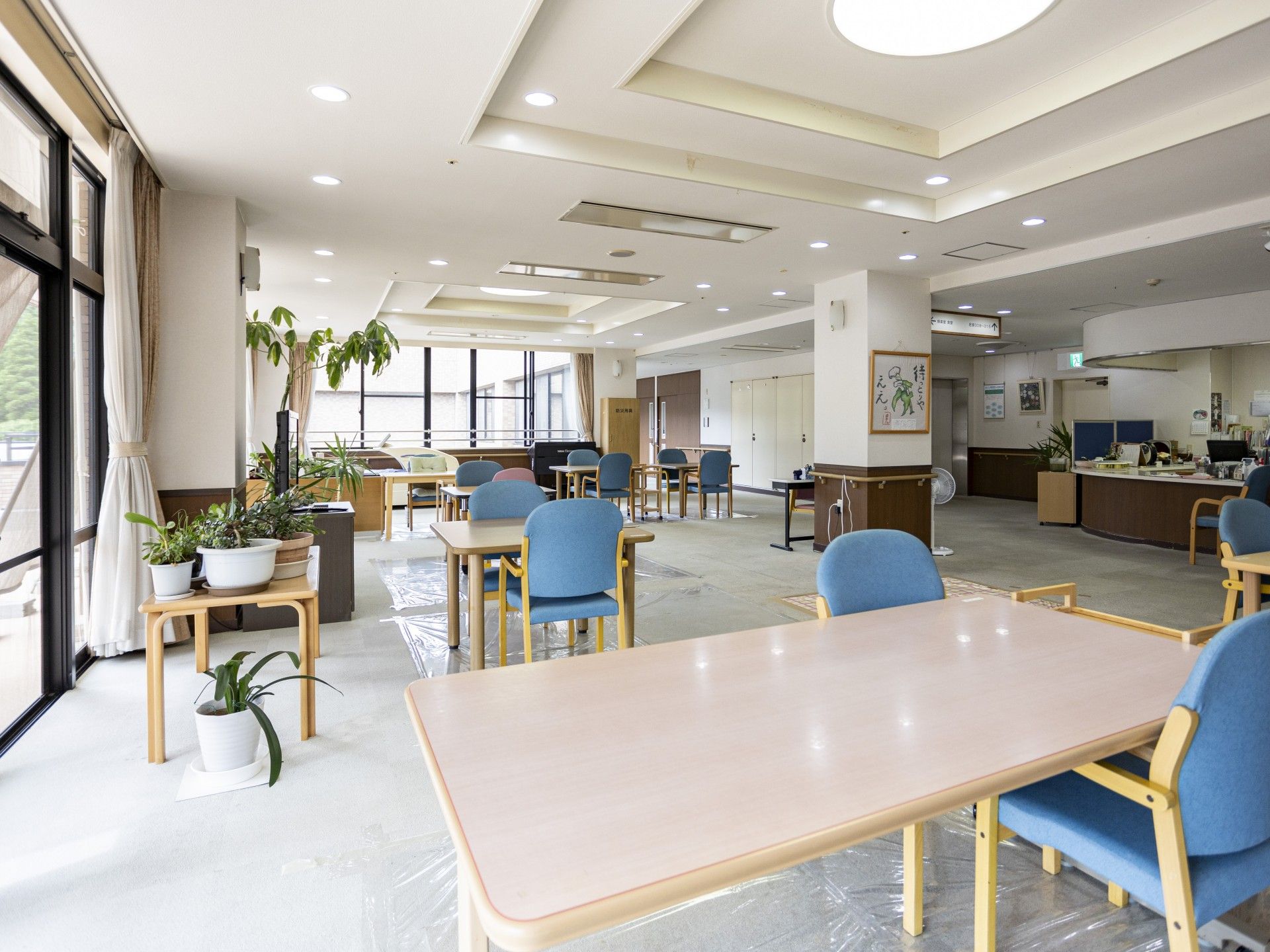 明るい共有スペース