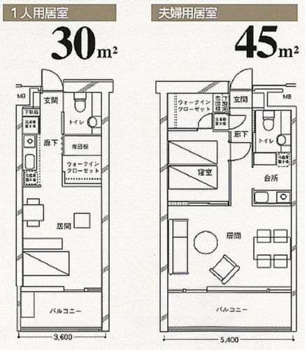 リバティーガーデンの居室の間取り図