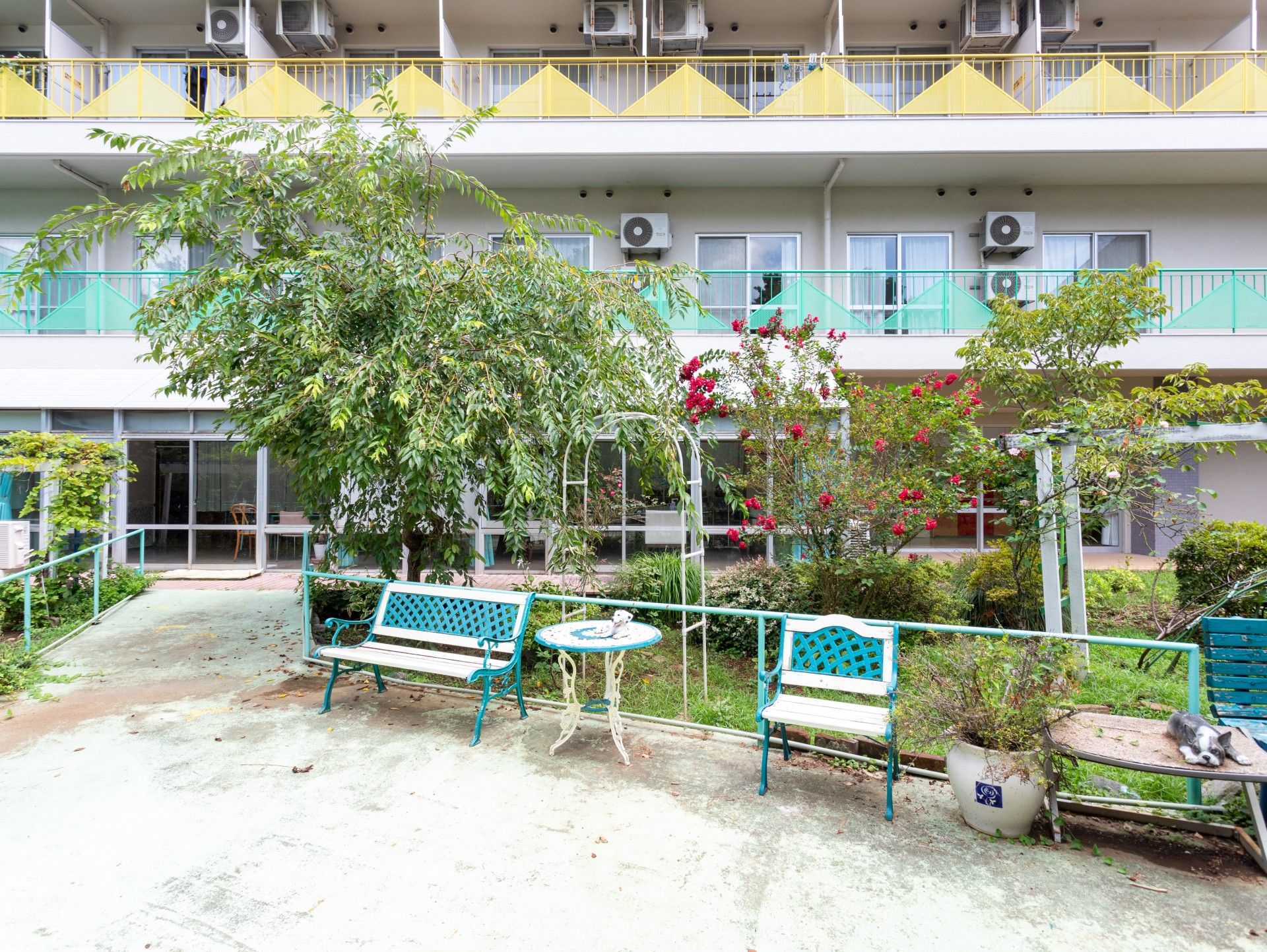 緑豊かな共有庭園