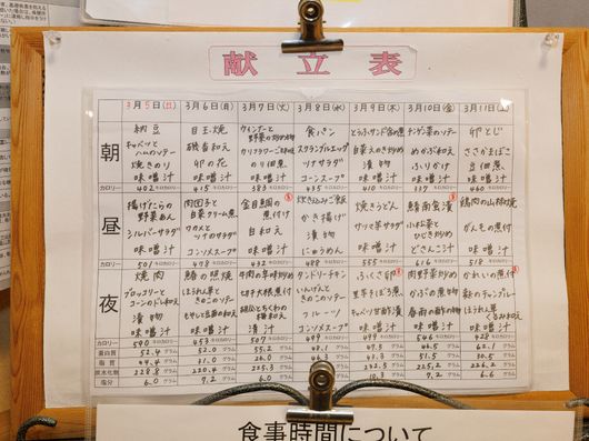 献立表