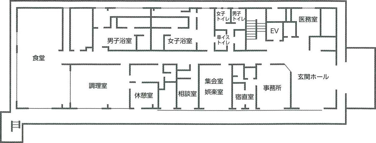 サンリバー塩山の1Ｆのフロアマップ