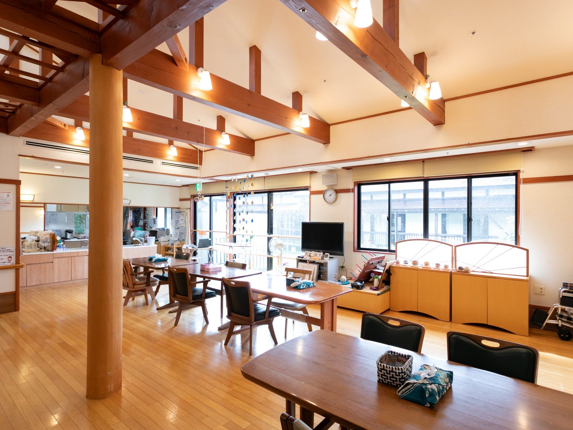 明るい共有スペース