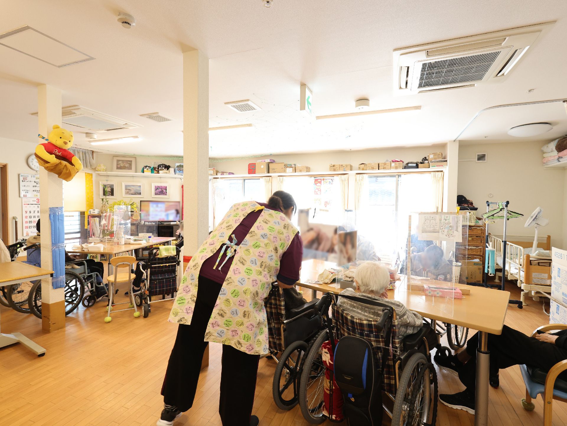 レクリエーションの際、入居者が集まる共有スペース